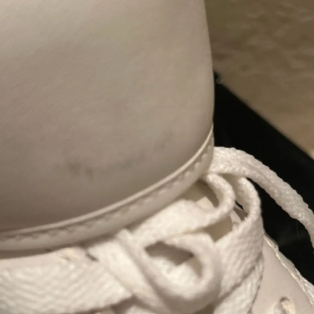 Chloe Women’s Size 41 Kick Leather & Mesh High Top Sneaker Cloudy Cream NEW